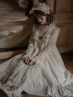 Beige A-line Lace OP Dress - iris de nuit | CoyBunny