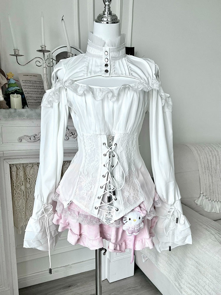 Rose Theme Blouse and Layered Skirt Set - Sub Era | CoyBunny