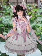Butterfly Lolita Dress Set with Headpiece and Wrist Cuffs - KIYANA | CoyBunny