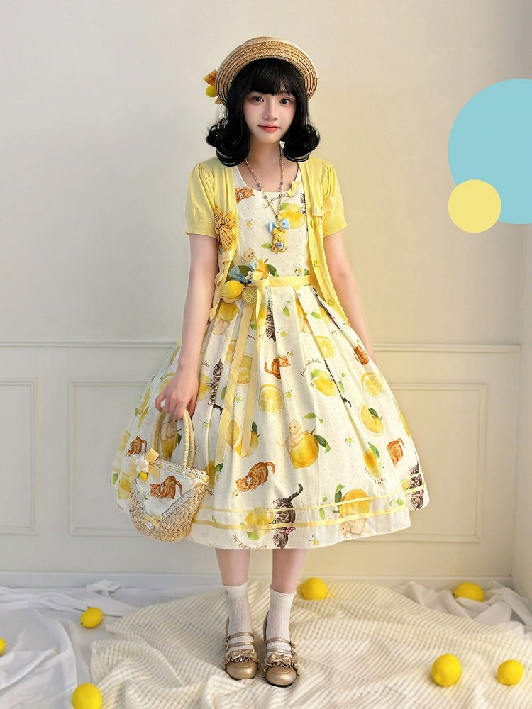 Yellow Short Sleeve Cardigan Jacket - Cutey Mask | CoyBunny