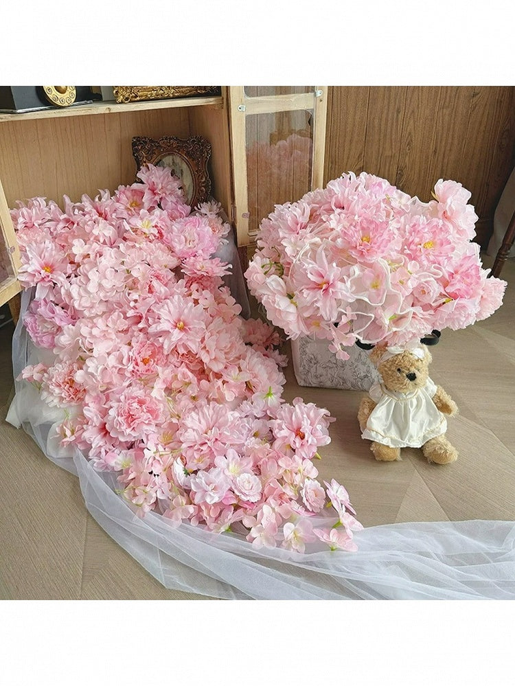 Pink Floral Fantasy Lolita Petticoat with 3D Flowers - Reverie Covenant | CoyBunny
