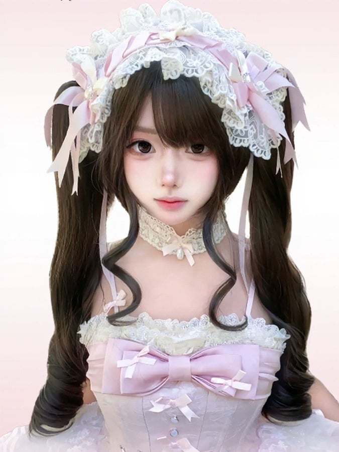 Chocolate 28cm Bob with Full Fringe & 55cm Curly Clip-On Twin Tails - Meow Island Wig | CoyBunny