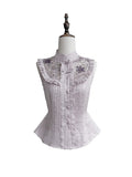 Light Purple Sleeveless Embroidered Elegant Blouse - Yimu Walnut | CoyBunny