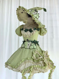 Green Ruffled Sweet Lolita Fluffy OP Dress Full Set | CoyBunny