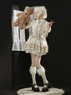 Sweet Blouse and Ruffle Bubble Skirt Set with Cross Straps - Unknown Star | CoyBunny