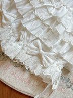 Sweet Lolita White Cotton Bloomers with Tiered Ruffles & Bow | CoyBunny
