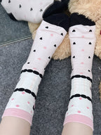 Sweet Lolita Calf Socks with Cake, Strawberry and Bow Print | CoyBunny