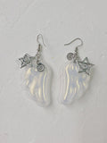 White Wing Earrings with Star Decoration - OJOJ | CoyBunny