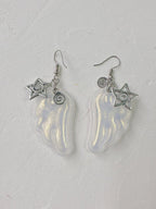 White Wing Earrings with Star Decoration - OJOJ | CoyBunny