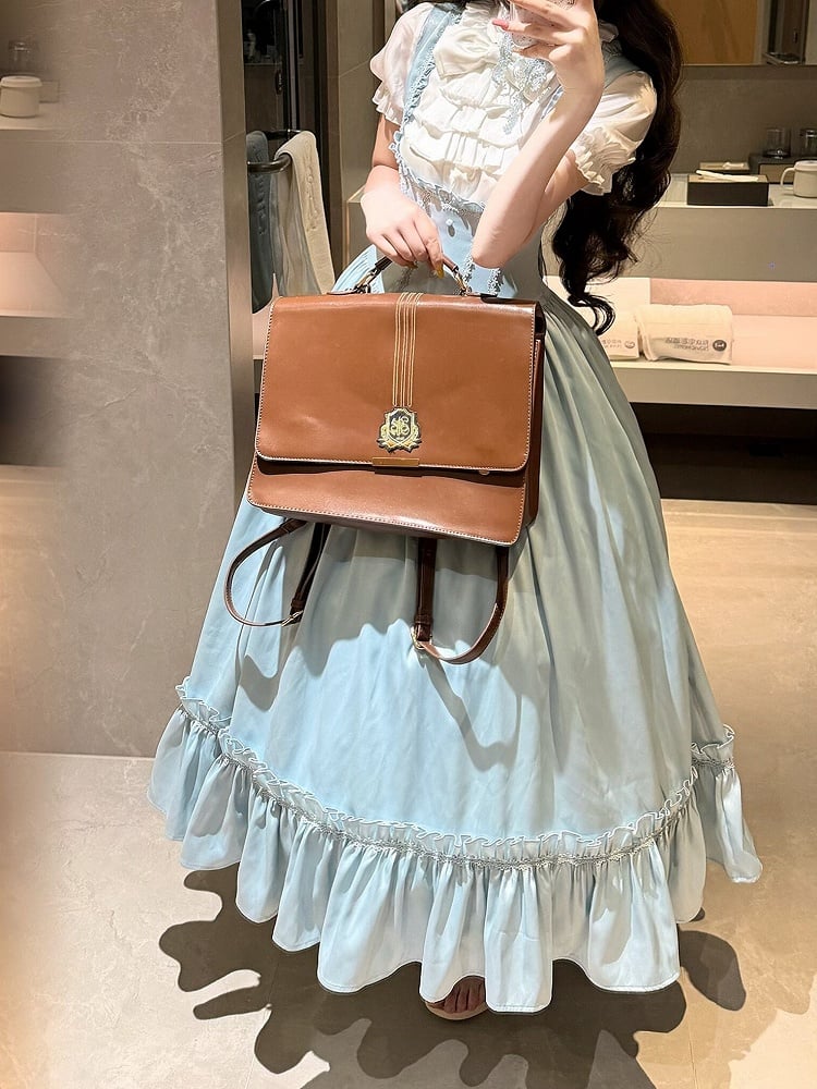 Light Blue Satin Basque Waist Under Bust Elegant Lolita JSK - Alice in Wonderland Lolita | CoyBunny