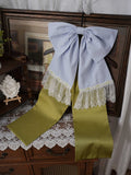 Teal & Green Lolita Oversized Bow Train - Moonlight Dream | CoyBunny