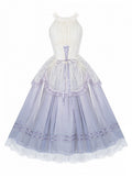 Purple Boned Basque Waist Lolita Halter Neck JSK Gown | CoyBunny