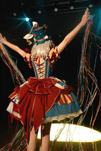 Red and blue bunny circus Sweet Lolita JSK dress ¨C full set styling
