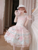 Pink & Blue Sweet Candy-themed Lolita JSK Dress - Meng Fu Zi | CoyBunny