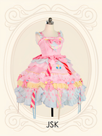 Pastel Sweet Lolita JSK Dress with Polka Dots and Scalloped Hem - Dollet | CoyBunny