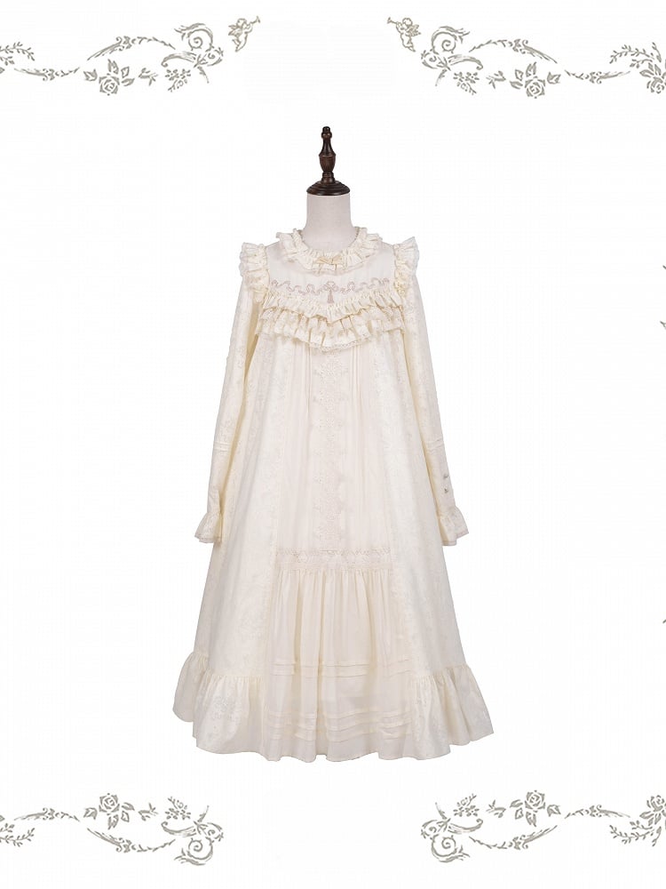 Beige A-line Lace OP Dress - iris de nuit | CoyBunny