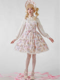 Rabbit Theme Sweet Lolita JSK Dress with Pink Diamond Print | CoyBunny