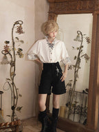 Classic Ouji Lolita Shirt with Short and Long Sleeves - Magic Skirt Cat | CoyBunny