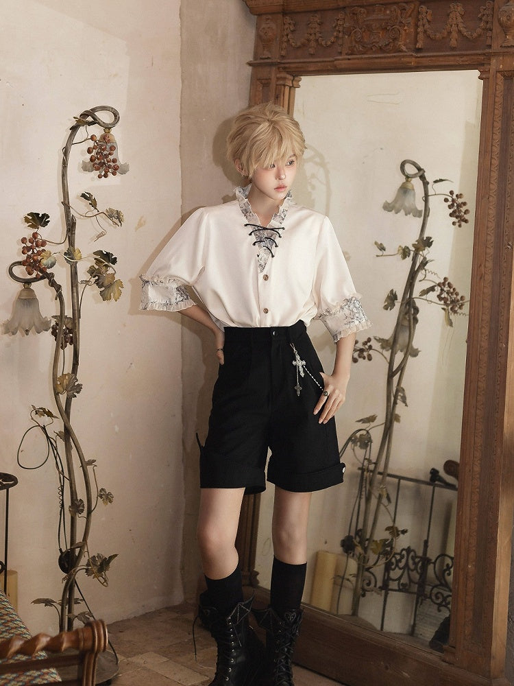 Classic Ouji Lolita Shirt with Short and Long Sleeves - Magic Skirt Cat | CoyBunny