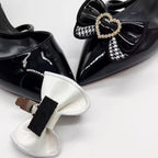 Glossy PU Leather Bow Shoe Clips - Lolita Shoe Accessories | CoyBunny