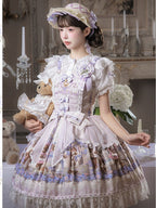 Sweet Floral Lolita Bonnet with Delicate Details - Stars Fall on the Foggy Island | CoyBunny