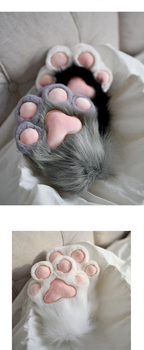 Kawaii Cat Paw Gloves - Cosplay Fingerless Mittens with Plush Toe Beans | CoyBunny