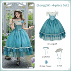 Empire Lolita Long JSK Set with Choker, Flower & Hat