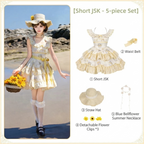 Short Print Halter Neck Lolita JSK with Detachable Padding