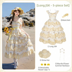 Long Print Halter Neck Lolita JSK with Detachable Padding