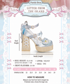 Lolita platform heels size guide EU 34 to 40
