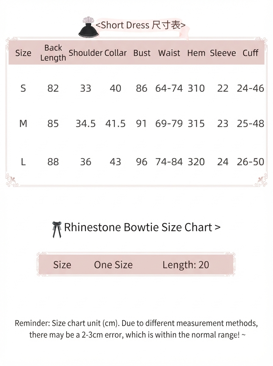 Black Off-White Color Block Lolita Short Dress with Rhinestone Necktie