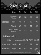 All Black Gothic Lolita Dress Set for Halloween Cosplay