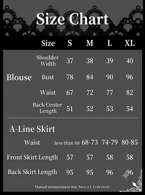 All Black Gothic Lolita Dress Set for Halloween Cosplay