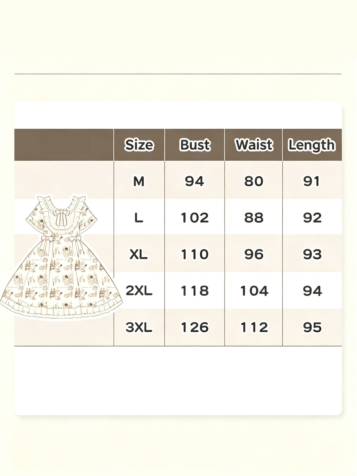 Plus Size Sweet Lolita OP Dress: Slimming Frilly Kawaii Print Dress