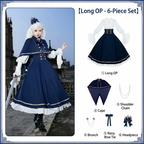 Long Court Lolita OP Set with Cape, Shoulder Chain & Brooch