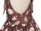 Coffee Teddy Bear Sweet Lolita JSK - Chocolate Print with Lace & Big Bow | CoyBunny