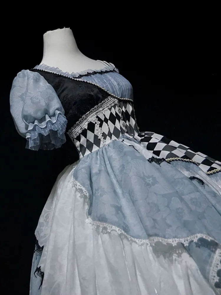 Alice in Wonderland Blue Checkerboard Sweet Lolita Dress | CoyBunny