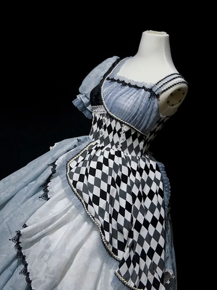 Alice in Wonderland Blue Checkerboard Sweet Lolita Dress | CoyBunny